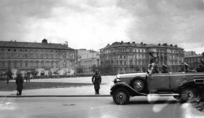 Adolf Hitler crosses Warsaw after the Polish capitulation